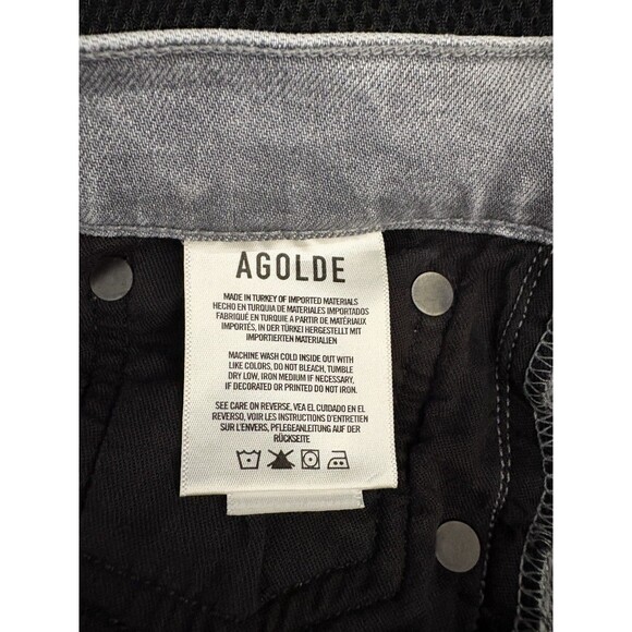 New Agolde Nico Jeans 28 High Rise Slim Straight In Firetold Gray Button Fly New - Picture 13 of 13
